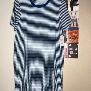 Time and Tru Navy and White Striped Mini Dress